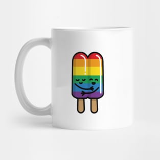 Lesbian Gay couple popsicle Rainbow flag LGBT love Mug